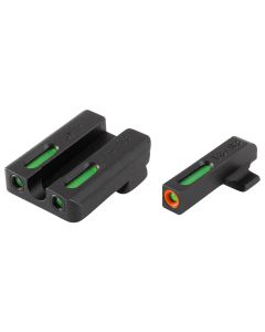 TruGlo TG13SM1PC TFX ProBlack | Green Tritium &amp; Fiber Optic Orange Outline Front Sight Green Tritium &amp; Fiber Optic Rear Sight