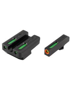 TruGlo TG13WA1PC TFX ProBlack | Green Tritium &amp; Fiber Optic Orange Outline Front Sight Green Tritium &amp; Fiber Optic Rear Sight
