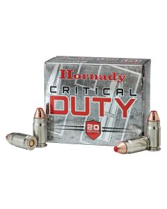 Hornady 90216 Critical Duty9mmLuger+P 124gr Hornady FlexLock 25 Per Box/10 Case