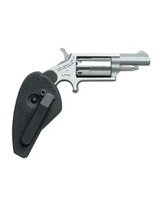 North American Arms 22MHG Mini-Revolver22 WMR 5 rd 1.63" Barrel, Overall Stainless Steel Finish, Black Synthetic Holster Grip