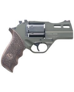 Chiappa Firearms CF340285 Rhino 30SAR *CA Compliant Small Frame 357 Mag 6 Shot, 3" Green Cerakote Steel Barrel, Blued Steel Cylinder, Green Cerakote Aluminum Frame, Walnut Grip, Exposed Hammer