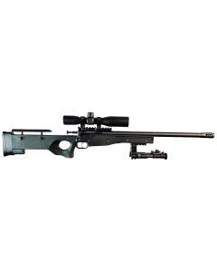 Crickett KSA2159 CPR Complete Package 22 LR Caliber with 1rd Capacity, 16.12" Bull Barrel, Blued Metal Finish &amp; Fixed Adjustable Cheek Piece Black Stock Right Hand (Youth) Includes Scope &amp; Bipod