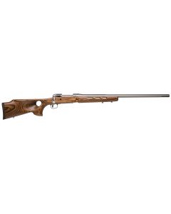 Savage Arms 18516 12 BTCSS Full Size 223 Rem 4+1 26" Matte Stainless Heavy Fluted Barrel, Matte Stainless Steel Receiver Drilled &amp; Tapped, Satin Brown Thumbhole Laminate Stock, Right Hand