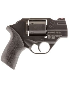 Chiappa Firearms CF340217 Rhino 200DSmall Frame 357 Mag, 6 Shot 2" Black Anodized Steel Barrel, Blued Cylinder Black Anodized Aluminum Frame, Black Rubber Grip, Concealed Hammer