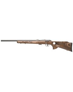 Savage Arms 96210 93R17 BTVLSS Full Size 17 HMR 5+1 21" Satin Heavy Button Rifled Barrel, Satin Drilled &amp; Tapped Stainless Steel Receiver, Natural Brown Thumbhole Laminate Stock, Left Hand