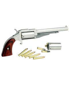 North American Arms 18604C 1860 The Earl *CA Compliant 22 LR or 22 WMR 5rd 4" Barrel, Overall Stainless Steel Finish &amp; Rosewood Boot Grip Includes Cylinder