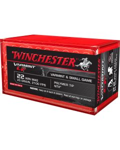 Winchester Ammo X22MHLF Varmint LF22WMR 25gr Polymer Tip NTX 50 Per Box/40 Case
