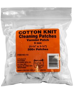 Southern Bloomer 115 Cleaning Patches6mm Cotton 200 Per Pack