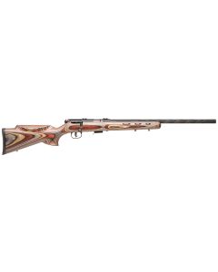 Savage Arms 96770 93R17 BRJ Full Size 17 HMR 5+1 21" Matte Black Spiral Fluted Barrel, Matte Black Drilled &amp; Tapped Carbon Steel Receiver, Royal Jacaranda Monte Carlo Laminate Stock, Right Hand