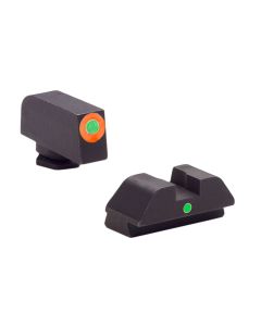 AmeriGlo GL205 i-Dot SightSet for GlockGreen Tritium Orange Outline Front Sight-Green Tritium Rear Sight