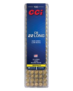 CCI 0038 Specialty CB Subsonic 22Long 29gr Lead Round Nose 100 Per Box/50 Case