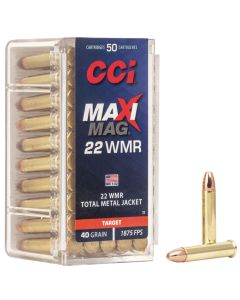 CCI 0023 Maxi-Mag Rimfire 22WMR 40gr Total Metal Jacket 50 Per Box/40 Case