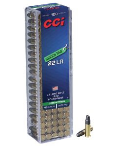 CCI 0033 Green Tag Competition 22LR 40gr Lead Round Nose 100 Per Box/50 Case