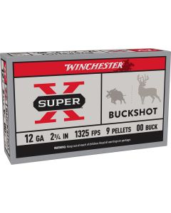 Winchester Ammo XB1200 Super X12Gauge 2.75" 9Pellets 00Buck Shot 5 Per Box/50 Case