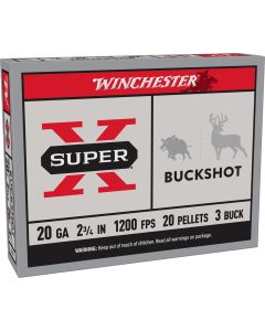 Winchester Ammo XB203 Super X20Gauge 2.75" 20Pellets 3Buck Shot 5 Per Box/50 Case