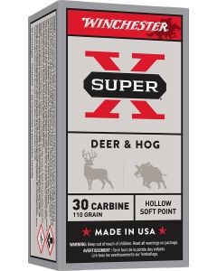 Winchester Ammo X30M1 Super X30Carbine 110gr Hollow Soft Point 50 Per Box/10 Case