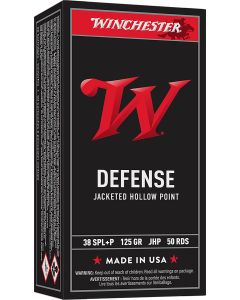 Winchester Ammo USA38JHP USA38Special+P 125gr Jacketed Hollow Point 50 Per Box/10 Case