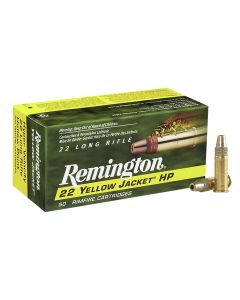 Remington Ammunition 21074 Yellow Jacket Rimfire 22LR 33gr Truncated Cone Hollow Point 50 Per Box/100 Case