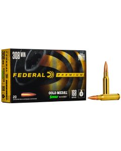 Federal GM308M Premium Gold Medal 308Win 168gr Sierra MatchKing BTHP 20 Per Box/10 Case