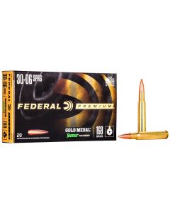 Federal GM3006M Premium Gold Medal 30-06Springfield 168gr Sierra MatchKing BTHP 20 Per Box/10 Case