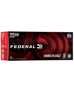 Federal AE223G American Eagle Varmint &amp; Predator 223Rem 50gr Jacketed Hollow Point 20 Per Box/25 Case