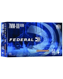 Federal 708CS Power-Shok7mm-08Rem 150gr Jacketed Soft Point 20 Per Box/10 Case