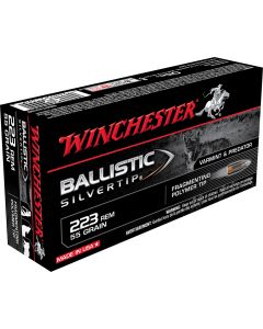 Winchester Ammo SBST223B Ballistic Silvertip223Rem 55gr Fragmenting Polymer Tip 20 Per Box/10 Case