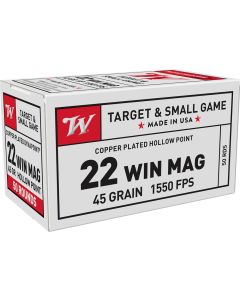 Winchester Ammo USA22M USA Dynapoint 22WMR 45gr Copper Plated Hollow Point 50 Per Box/40 Case