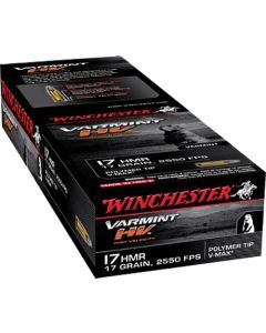 Winchester Ammo S17HMR1 Varmint HV17HMR 17gr Hornady V Max 50 Per Box/20 Case