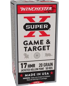 Winchester Ammo X17HMR1 Super X17HMR 20gr Hornady XTP Hollow Point 50 Per Box/20 Case