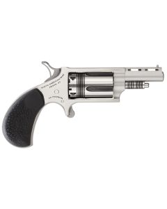 North American Arms 22MTW Wasp22 WMR 5 Shot 1.63" Vent Rib Barrel, Overall Stainless Steel Finish, Black Pebbled Texture Rubber Grip