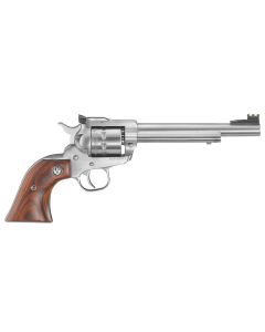 Ruger 0626 Single-Six Convertible 22 LR 22 WMR 6rd 6.50" Satin Stainless Steel Barrel, Cylinder &amp; Frame, Hardwood Grip, Transfer Bar Safety, Exposed Hammer