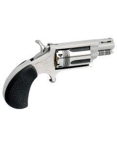 North American Arms 22MSTW Wasp Snub Nose 22 WMR 5 Shot 1.13" Vent Rib Barrel, Overall Stainless Steel Finish, Black Pebbled Texture Rubber Grip