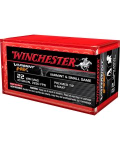 Winchester Ammo S22M2PT Varmint HV22WMR 30gr Hornady V Max 50 Per Box/20 Case