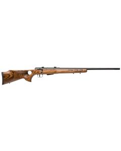 Savage Arms 19142 25 Lightweight Varminter-T Full Size 222 Rem 4+1 24" Matte Black Heavy Barrel, Matte Black Carbon Steel Receiver Drilled &amp; Tapped, Satin Brown Thumbhole Laminate Stock, Right Hand