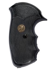 Pachmayr 03250 Gripper Grip Checkered Black Rubber with Finger Grooves for S&amp;W J Frame with Square Butt