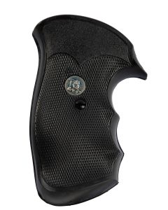 Pachmayr 05056 Decelerator Grip Checkered Black Rubber with Finger Grooves for S&amp;W N Frame with Square Butt