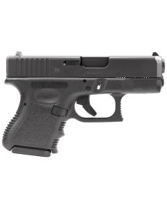 Glock PI2650201 G26 Gen3*CA Compliant Sub-Compact 9mm Luger 10+1 3.43" Black Polygonal Rifled Barrel, Matte Black Serrated Slide, Black Polymer Frame, Black Textured Finger Grooved Polymer Grip