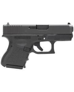 Glock PI3350201 G33 Gen3 Sub-Compact 357 Sig 9+1 3.43" Black Polygonal Rifled Barrel, Matte Black Serrated Slide, Black Polymer Frame, Black Textured Finger Grooved Polymer Grip, Right Hand