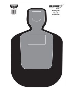 Birchwood Casey 37201 EZE-Scorer BC-19 Silhouette Paper Hanging Universal 12" x 18" Black/Gray/White 10 Pk.