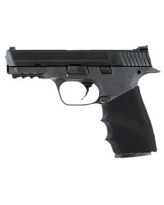 Hogue 17400 HandAll Hybrid Grip Sleeve made of Rubber with Textured Black Finish &amp; Finger Grooves for S&amp;W M&amp;P