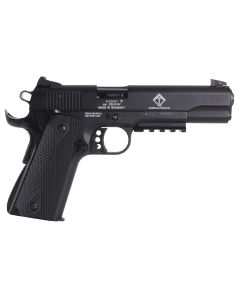 GSG GSG1911ADOP M1911 ADOP 22 LR 10+1 5" Black Steel/Threaded Barrel &amp; Serrated Slide, Zinc Alloy w/Accessory Rail &amp; Beavertail Frame Black Double Diamond Polymer Grip