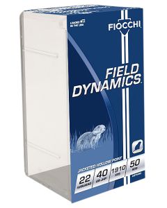 Fiocchi 22FWMB Field Dynamics Performance 22WMR 40gr Jacket Hollow Point 50 Per Box/40 Case