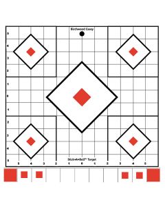 Birchwood Casey 33922 Stick-A-Bull Sight-In Self-Adhesive Paper White/Red 12" 5-Diamond 5 Pack