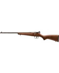 Savage Arms 13820 RascalYouth 22 LR 1rd 16.13" Matte Black Sporter Barrel, Matte Black Carbon Steel Receiver, Satin Brown Fixed Wood Stock, Left Hand