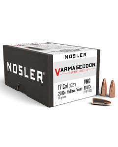 Nosler 17205 Varmageddon17Cal 20gr Flat Base Hollow Point 100/Box