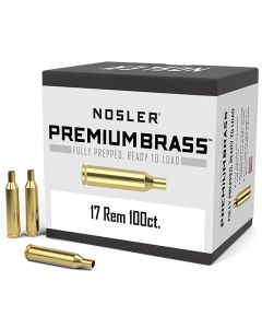 Nosler 10128 Premium Brass Unprimed Cases 17Rem Rifle Brass 100/Box