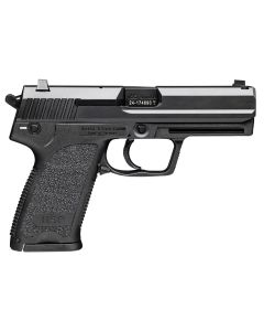 HK 81000310 USP V1 9mm Luger Caliber with 4.25" Barrel, 10+1 Capacity, Overall Black Finish, Serrated Trigger Guard Frame, Serrated Steel Slide, Polymer Grip &amp; No Manual Safety Includes 3 Mags
