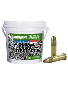 Remington Ammunition 21231 Golden Bullet Bucket O Bullets 22LR 36gr Plated Hollow Point 1400 Per Box/4 Case *Bucket