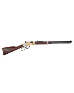 Henry H004FM Golden Boy Firefighter Tribute 22 Short, 22 Long or 22 LR Caliber with 16 LR/21 Short Capacity, 20" Blued Barrel, Nickel-Plated Metal Finish &amp; American Walnut Stock Right Hand (Full Size)